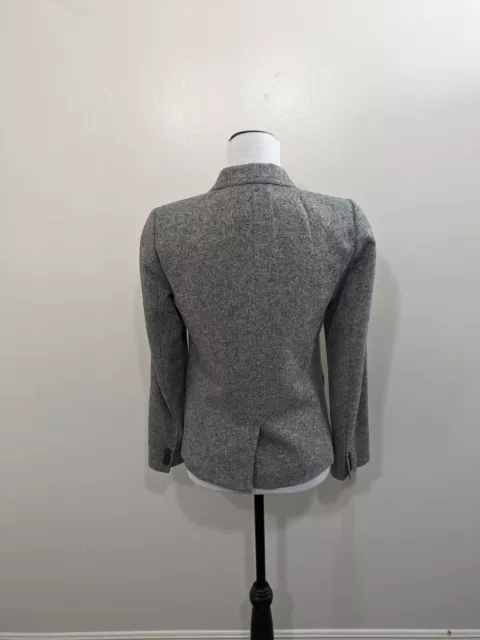 J. Crew Size S Tweed Schoolboy Wool Silk Single Breasted Blazer Gray 2