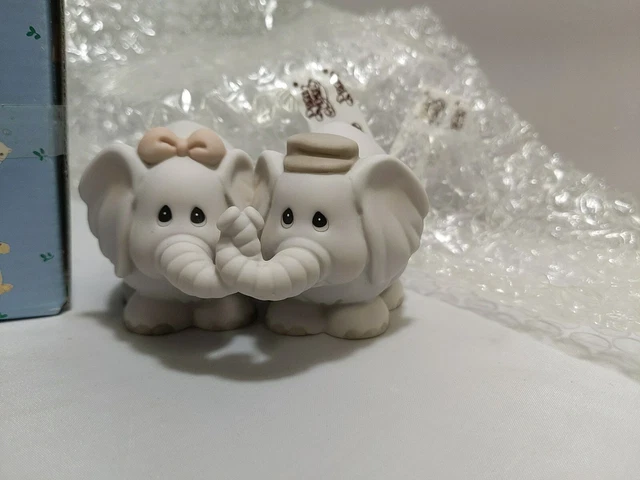Two By Two Precious Moments Elephants 1992 Noah's Ark Preowned Ships Free