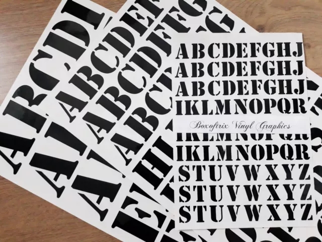 1" 25mm, 2" 50mm, 3" 75mm SELF ADHESIVE VINYL STENCIL LETTERS STICKERS DECALS