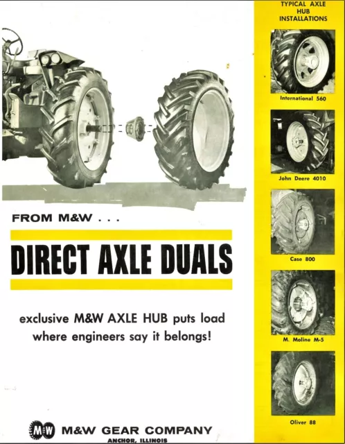 M&W Gear Co.Tractor Direct Axle Dual Hubs Brochure For Big Brand Farm Tractors