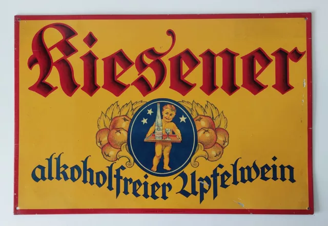 Altes Blechschild Kiesener Bern Apfelwein kein Emailschild Plaque tôle