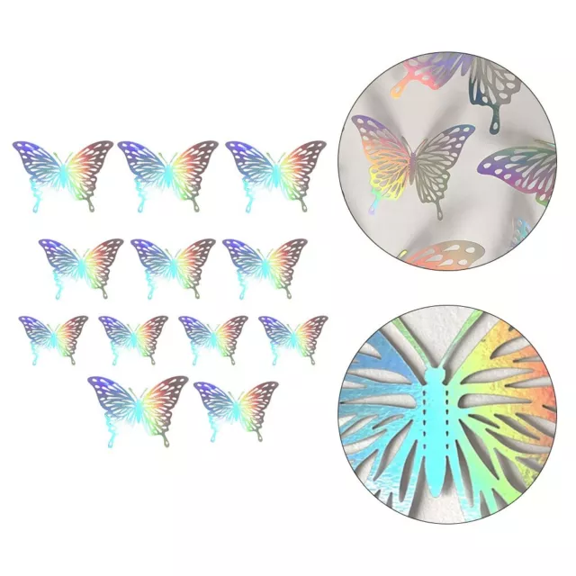 Lot de 72 autocollants muraux papillon laser argent fascinants pour décoration