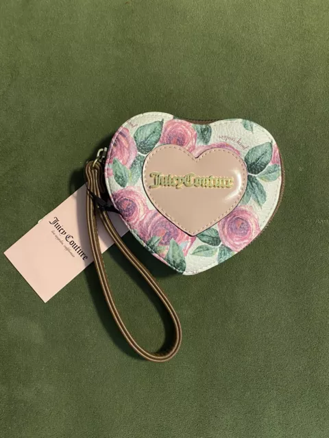 Juicy Couture Moody Garden Cream Whole Lotta Love Heart ZA Coin Purse NWT
