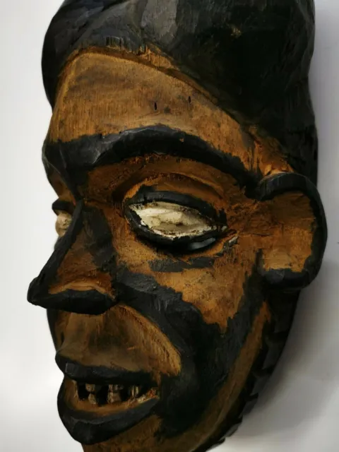 Old Antique Wooden Fine Punu Shaman Mask from Gabon Tribal Art African Rare 27cm 4