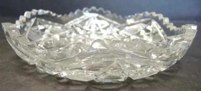 ABP American Brilliant Period Cut Glass 7" Diameter Shallow Bowl