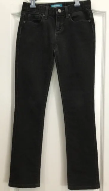 Old Navy Boys Jeans Size 10 Regular Skinny Black Button Adjust Waist 166