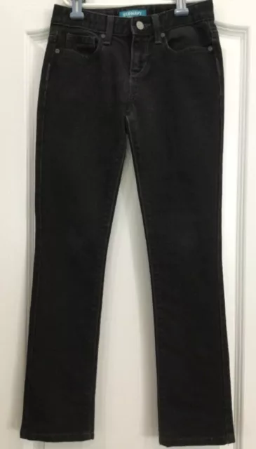 Old Navy Boys Jeans Size 10 Regular Skinny Black Button Adjust Waist 166