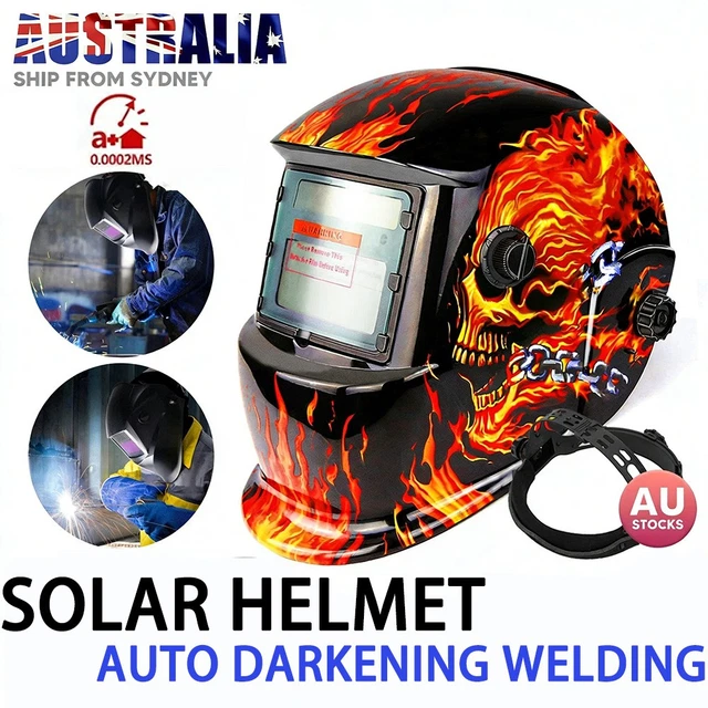 AUTO DARKENING SOLAR Helmet Lens Offering Large View for ARC TIG MIG ...