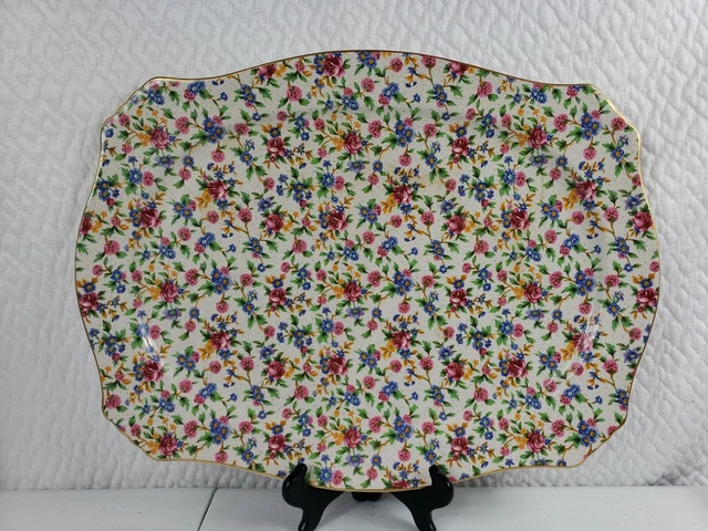 Royal Winton Grimwades Old Cottage Chintz Serving Platter 18" X 13 ¼" England
