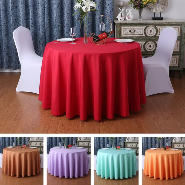 Solid Round Polyester Tablecloth Wedding Hotel Party Banquet Events Decoration