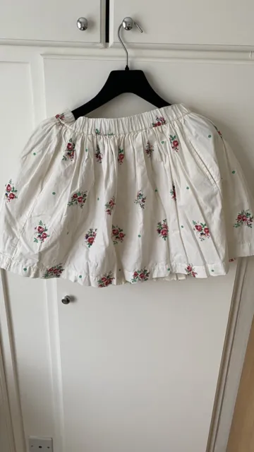 Bonpoint Girls size 12 white Floral cotton skirt