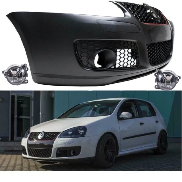 Parechoc Avant Pare-Choc + Calandre  + Anti Brouillard convient pour VW Golf 5