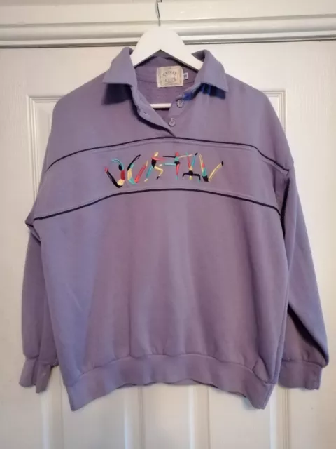 Casual Club Vintage Embroidered Aerobic Sweatshirt Lilac size Med