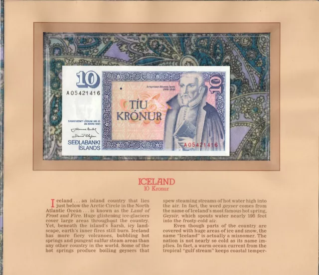 Most Treasured Banknotes Iceland 1961 (1981) 10 Kronur P-48a.1 UNC A05421416