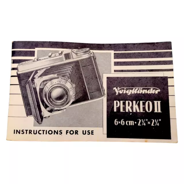 Voigtlander Perkeo II Instruction Manual Camera Booklet ORIGINAL VINTAGE 6x6