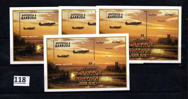 // 4X Antigua And Barbuda 2000 - Mnh - Aviation - Planes - World War I // 4X Antigua And Barbuda 2000 - Mnh - Aviation - Planes - World War I