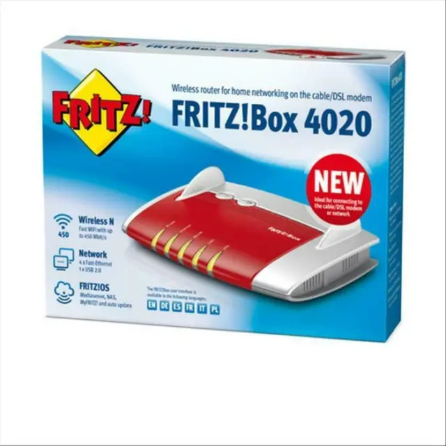 Router Avm Fritz! Router Fritz!Box 4020 International 4 Porte Lan, 1Xusb Per 3G/
