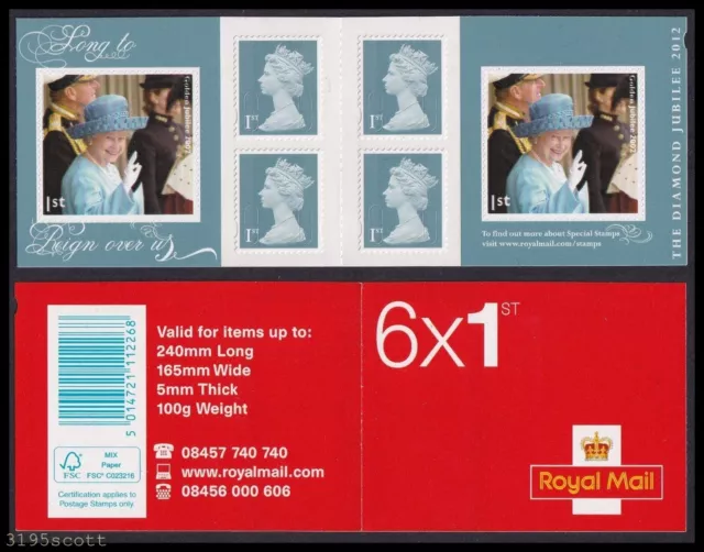 2012 GB Diamond Jubilee PM33 Barcode Booklet UM MNH