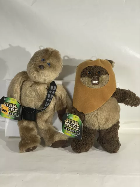 STAR WARS, Vintage 1997￼ BUDDIES WICKET THE EWOK And Chewbacca PLUSH