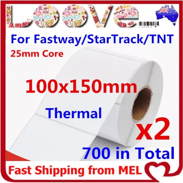 2x Direct Thermal Shipping Labels for Fastway eParcel Startrack 100x150mm 4×6