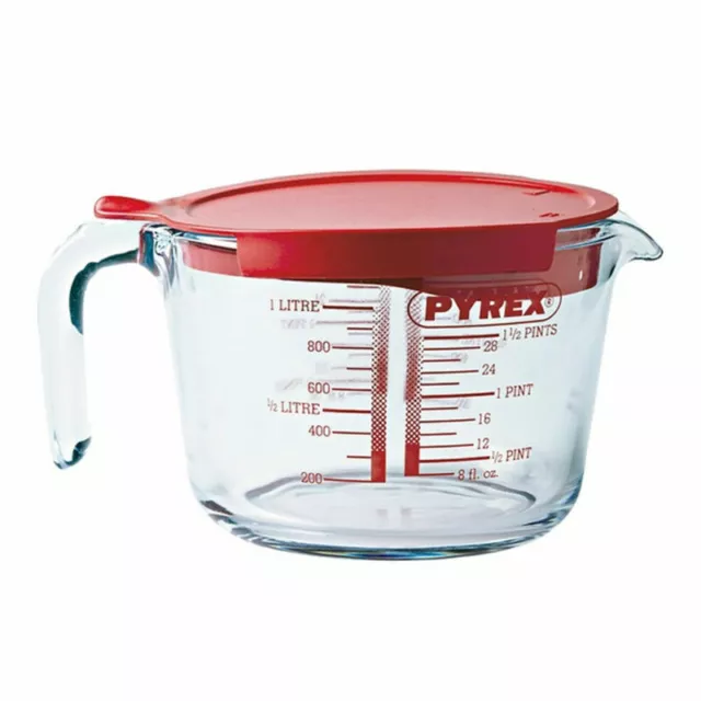 Pyrex Classic Glass Measuring Jug with Lid High Resistance 1.0L - Transparent