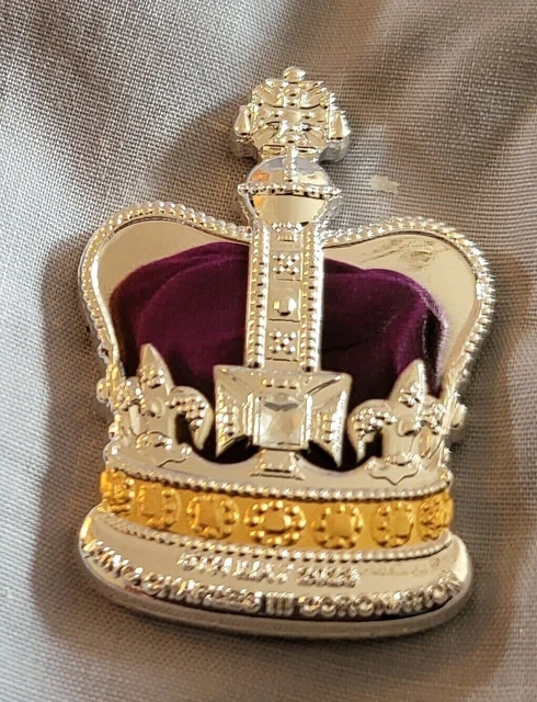 King Charles III Coronation Silver Gold Crown Coin 2023 Signed Queen Gem Stone