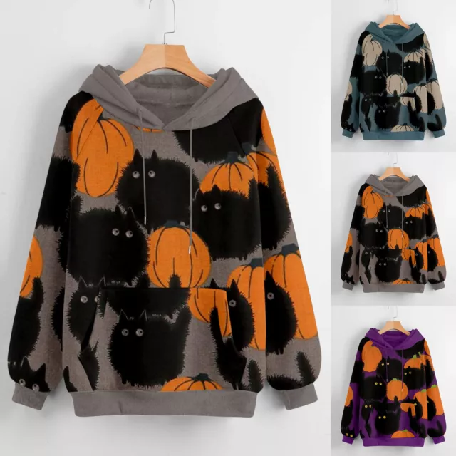 Pullover-Sweatshirt Loose Fit All Match Halloween Bedruckter Pullover-Hoodie