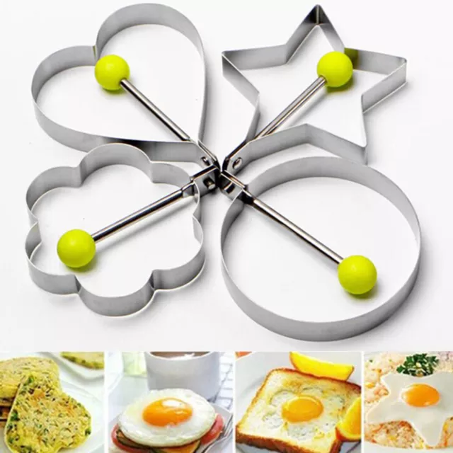 Cooking Kitchen Tool Stainless Steel Fried Egg Shape Ring Pancake Mould Mold New 3