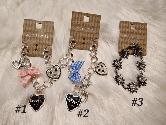 Bracciale Dirndl Herzerl Oktoberfest gioielli tradizionali prezel cervo pantaloni di pelle su misura