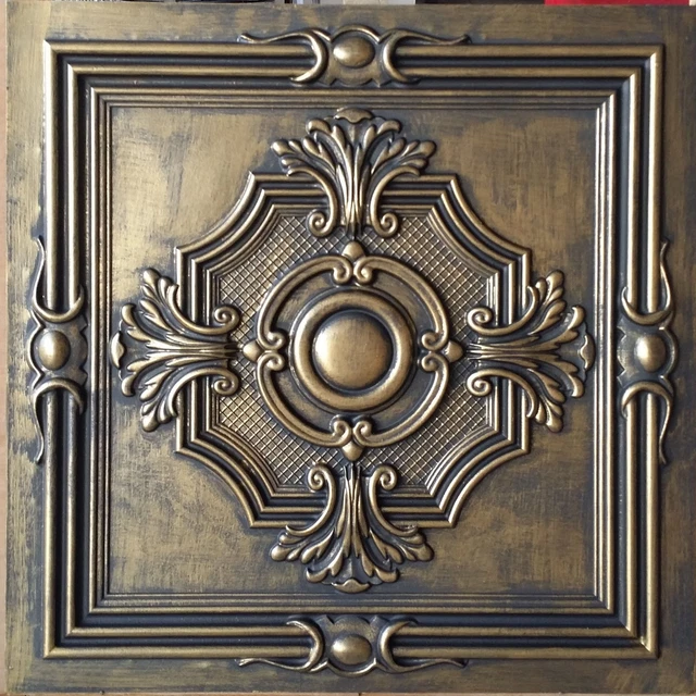 Ceiling tile Faux tin ancient gold decor restaurant wall panel PL38 10pcs/lot