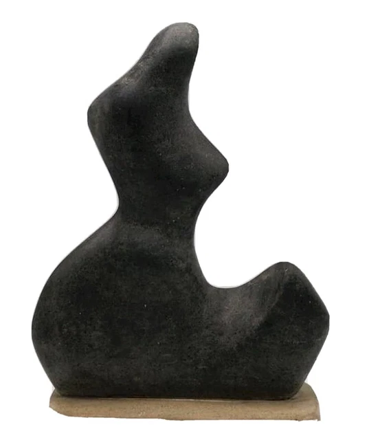Indiana Artist Charles Schiefer Abstract Biomorphic Stone Sculpture Arp Noguchi
