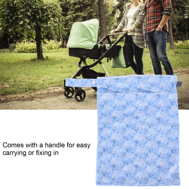 (ES007-EF404 )Cloth Diaper Wet Dry Bags Reusable Waterproof Double Zipper D New