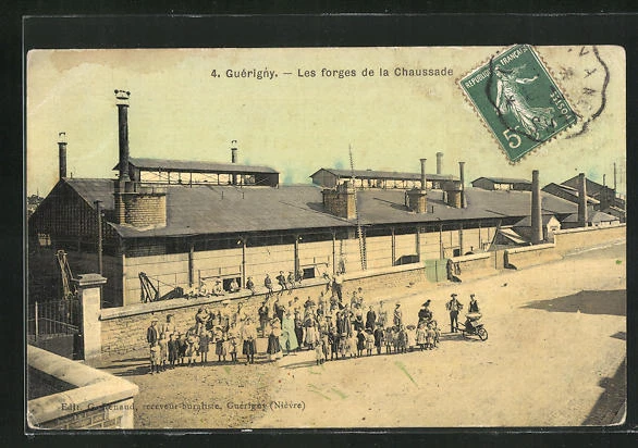 CPA Guérigny, Les forges de la Chaussade 1908