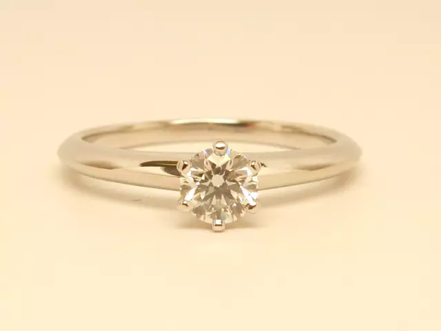 $3,570 TIFFANY & Co. Platinum .36 Ct. (VS1, G) Natural Diamond Engagement Ring