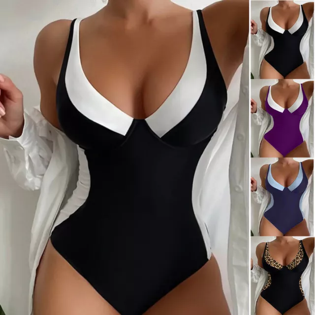 Women Beach Monokini Swimming Costume Tummy Control One Piece Swimwear Swimsuit