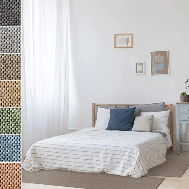QRGMKL Chemin De Lit Patchwork Couleur Contrastée - Foulard De Lit Doux Et Durable 240x50cm Pour Lit 1.8m