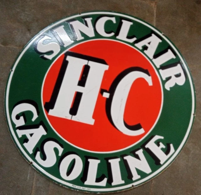 Porcelain Enamel Sign Double Sided 30X30 Inch Sinclair Gasoline Approx.