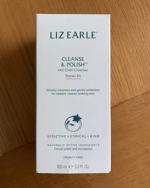 BN New Liz Earle Cleanse & Polish Starter Kit 100ml 2x Cloths rrp £20 NEW