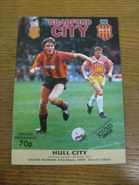 27/03/1989 Bradford City v Hull City  . Free SHIPPING/POSTAGE for all UK Orders