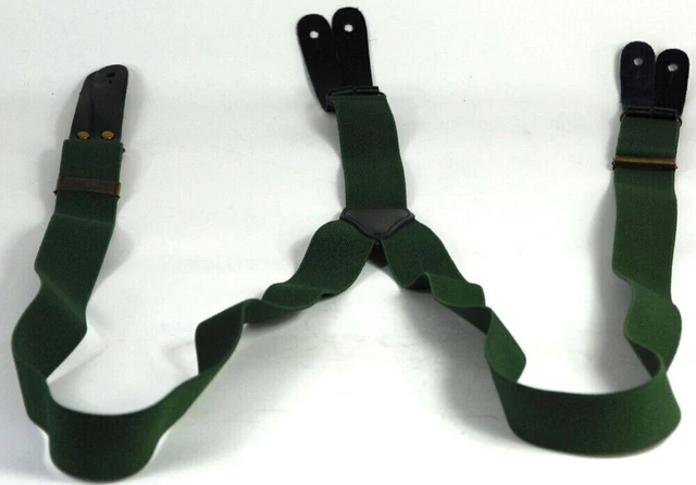 Repro Ww2 German Em Officer's Internal Pants Suspenders Y-Straps Green
