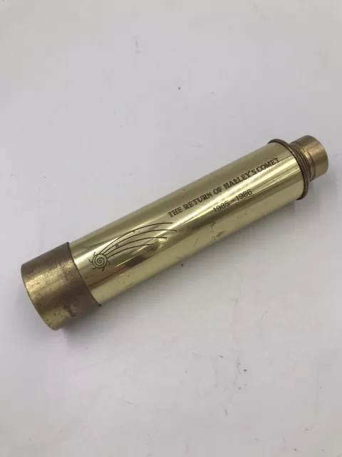 The Return Of Halley's Comet Souvenir Extending Brass Telescope 1985-1986