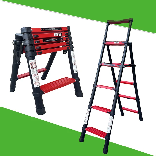 ALUMINIUM SAFETY TREAD Platform Step Ladders 5+6 Step Kitchen Tool
