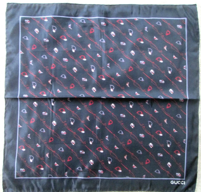 Foulard Vintage En Soie 100% TBEG 84x87 Cm Bord Vert - Voile De Soie Occasion