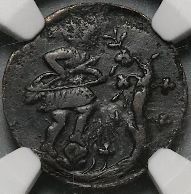 1828 NGC XF Durango Mexico 1/8 Real Octavo Child Bow Arrow Tree Coin (22041801C)