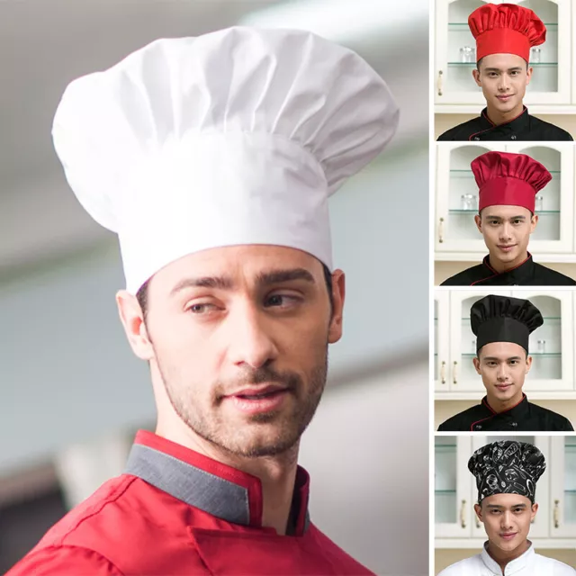 Women Men Adjustable Kitchen Baker Chef Cap Elastic Catering Cook Hat Beam Hot