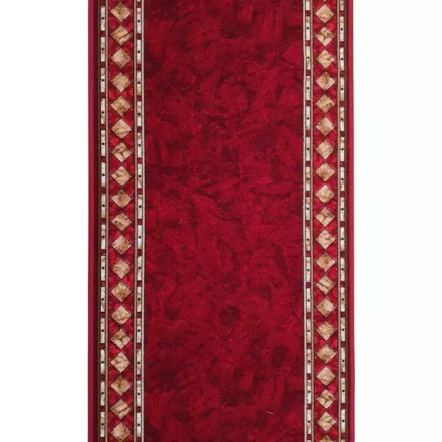 Hallway Runner Carpet Red 67cm Rubber Backed Cheops Per Metre Hall Runner