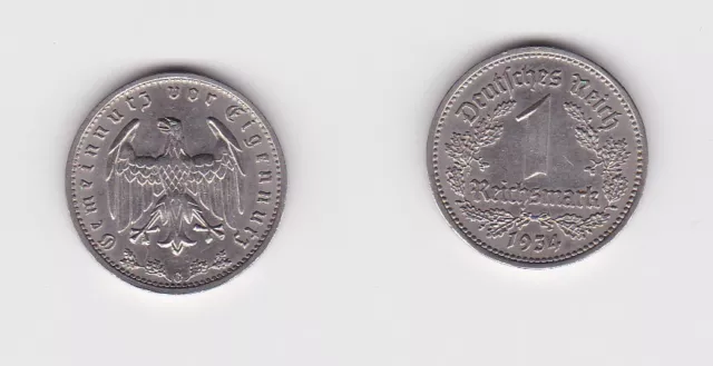 1 Mark Nickel Münze III.Reich 1934 G Jäger Nr. 354 vz (155054)