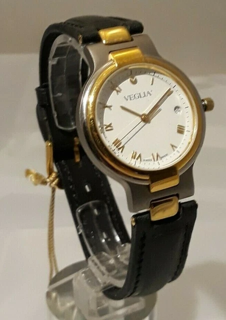 VEGLIA OROLOGIO ACCIAIO e inserti in laminato oro cinturino pelle