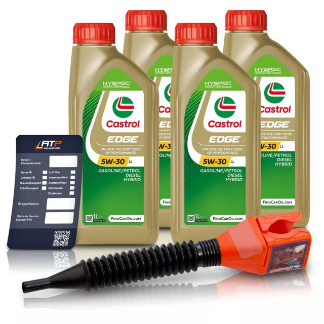 4X 1 Litre Castrol Edge Fluid Titanium 5W-30 Ll Huile De Moteur Pour Porsche C30