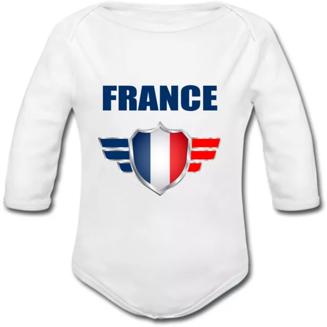 Body Bébé France personnalisé avec prénom au dos - supporter football